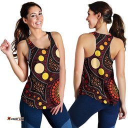 Aboriginal Women's Racerback Tank Aboriginal Art Ver01