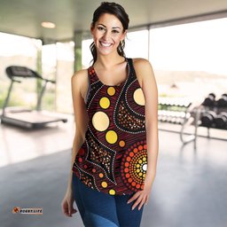 Aboriginal Women's Racerback Tank Aboriginal Art Ver01