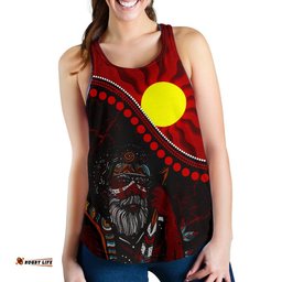 Aboriginal Women's Racerback Tank Indigenous People And Sun