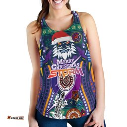 Melbourne Storm Christmas Women Racerback Tank - Merry Christmas Indigenous Melbourne Storm Women Racerback Tank