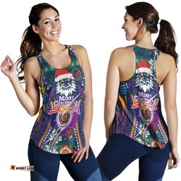 Melbourne Storm Christmas Women Racerback Tank - Merry Christmas Indigenous Melbourne Storm Women Racerback Tank