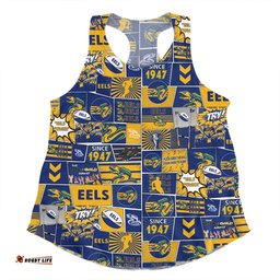 Parramatta Eels Women Racerback Singlet - Team Of Us Die Hard Fan Supporters Comic Style Women Racerback Singlet