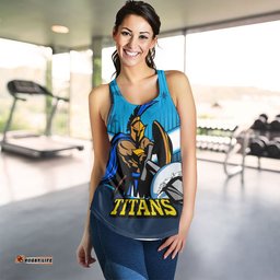 Gold Coast Titans Women's Racerback Tank - Gold Coast Titans Mascot With Australia Flag