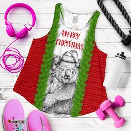 Australia Christmas Women's Racerback Tank Merry Christmas Koala