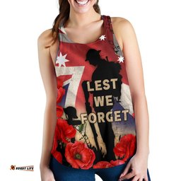Anzac Women's Racerback Tank A Day We Will Never Forget