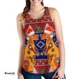 Australia Christmas Women Racerback Tank - Mother Kangaroo In Christmas
