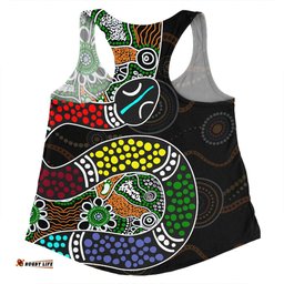 Australia Rainbow Serpent Aboriginal Women Racerback Singlet - Dreamtime Rainbow Serpent Contemporary Style Women Racerback Singlet