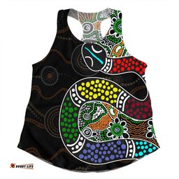 Australia Rainbow Serpent Aboriginal Women Racerback Singlet - Dreamtime Rainbow Serpent Contemporary Style Women Racerback Singlet