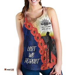 Anzac Lest We Forget Women's Racerback Tank All Gave Some Some Gave All