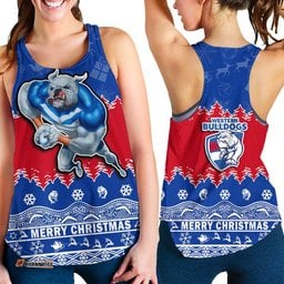 Bulldogs Unique Winter Season Women Racerback Tank Dogs Merry Christmas