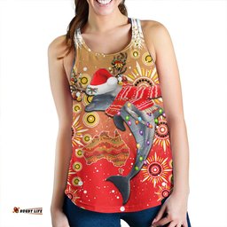 Redcliffe Dolphins Christmas Women Tank - Redcliffe Dolphins Christmas Hat Pattern Snown Style Women Tank
