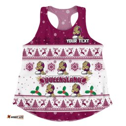 Queensland Cane Toads Christmas Custom Women Racerback Singlet - Special Ugly Christmas Women Racerback Singlet