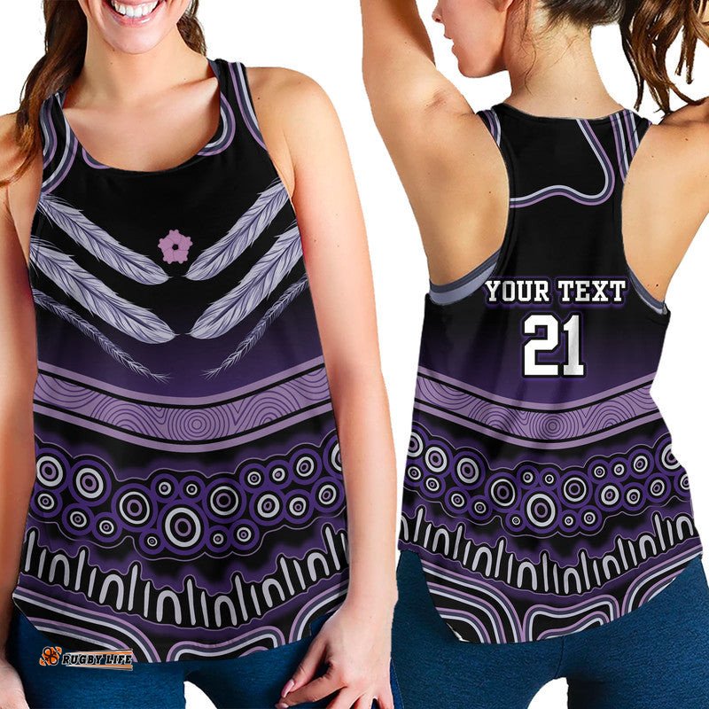 Custom Personalised And Number Fremantle Dockers Women Racerback Tank Freo Indigenous Style