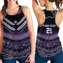 Custom Personalised And Number Fremantle Dockers Women Racerback Tank Freo Indigenous Style