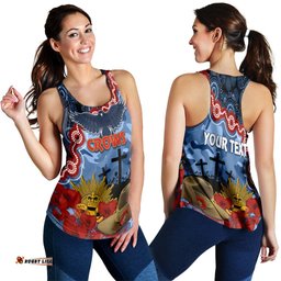 Crows Football ANZAC 2023 Women Racerback Tank Aboriginal Mix Slouch Hat