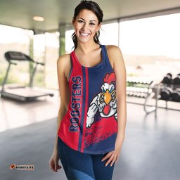 Sydney Roosters Women's Racerback Tank - Sydney Roosters Mascot Quater Style