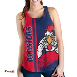 Sydney Roosters Women's Racerback Tank - Sydney Roosters Mascot Quater Style