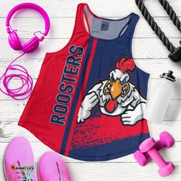 Sydney Roosters Women's Racerback Tank - Sydney Roosters Mascot Quater Style