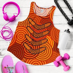 Aboriginal Women's Racerback Tank Aboriginal Boomerangs And Dot Circle