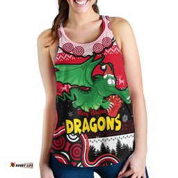 Australia St.George Women Racerback Tank - Dragon Aboriginal Inspried Xmas Women Racerback Tank