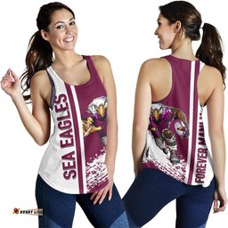 Manly Warringah Sea Eagles Women's Racerback Tank - Manly Warringah Sea Eagles Mascot Quater Style