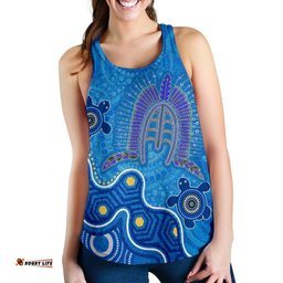 Torres Strait Women's Racerback Tank Dhari And Turtle