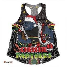 Penrith Panthers Christmas Custom Women Racerback Singlet - Christmas Knit Patterns Vintage Jersey Ugly Women Racerback Singlet
