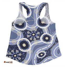 Australia Aboriginal Women Racerback Singlet - Purple Aboriginal Dot Art Inspired Women Racerback Singlet