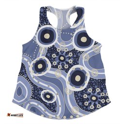 Australia Aboriginal Women Racerback Singlet - Purple Aboriginal Dot Art Inspired Women Racerback Singlet