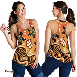 Aboriginal Women's Racerback Tank Indigenous Art Patterns Ver04