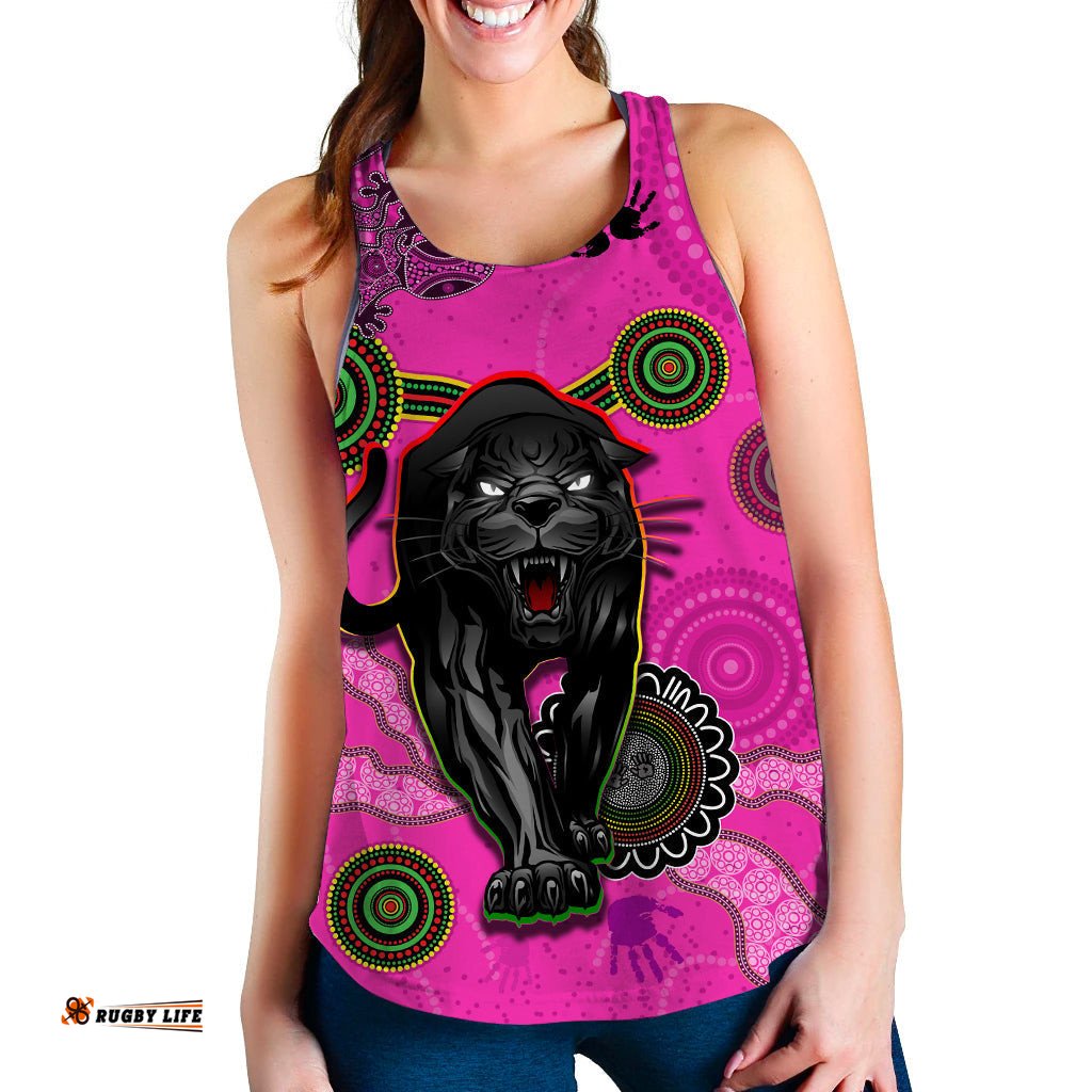Panthers Women Racerback Tank Aboriginal with Lizard