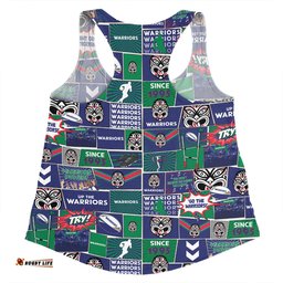 New Zealand Warriors Women Racerback Singlet - Team Of Us Die Hard Fan Supporters Comic Style Women Racerback Singlet