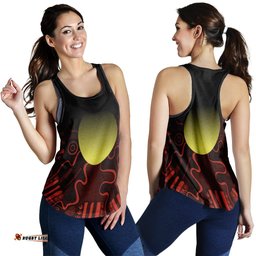 Aboriginal Women's Racerback Tank Indigenous Flag Grunge Style