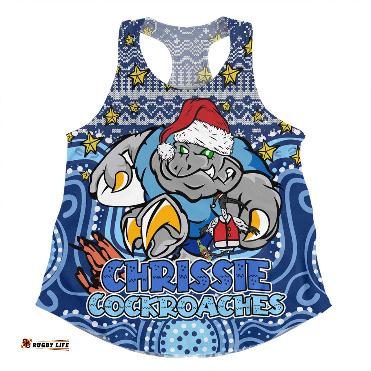 New South Wales Cockroaches Christmas Custom Women Racerback Singlet - Christmas Knit Patterns Vintage Jersey Ugly Women Racerback Singlet