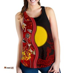Aboriginal Women's Racerback Tank Red Indigenous Flag