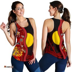 Aboriginal Women's Racerback Tank Red Indigenous Flag
