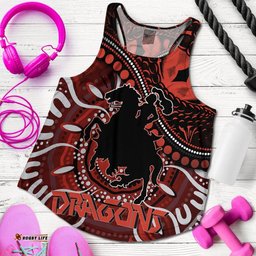 St. George Illawarra Dragons Women Racerback Tank Dragons Aboriginal Dreamtime Style