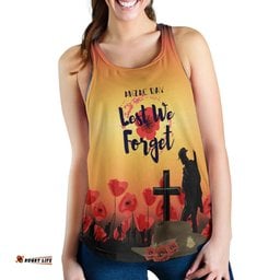 Anzac Day Woman's Racerback Tank Lest We Forget