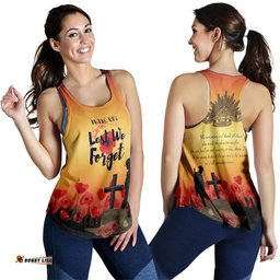 Anzac Day Woman's Racerback Tank Lest We Forget