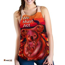 Racerback Tank Koala Bushfire Tank Pray For Australia Women