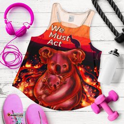 Racerback Tank Koala Bushfire Tank Pray For Australia Women