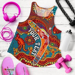 Aboriginal Personalised Women's Racerback Tank Indigenous Boomerang