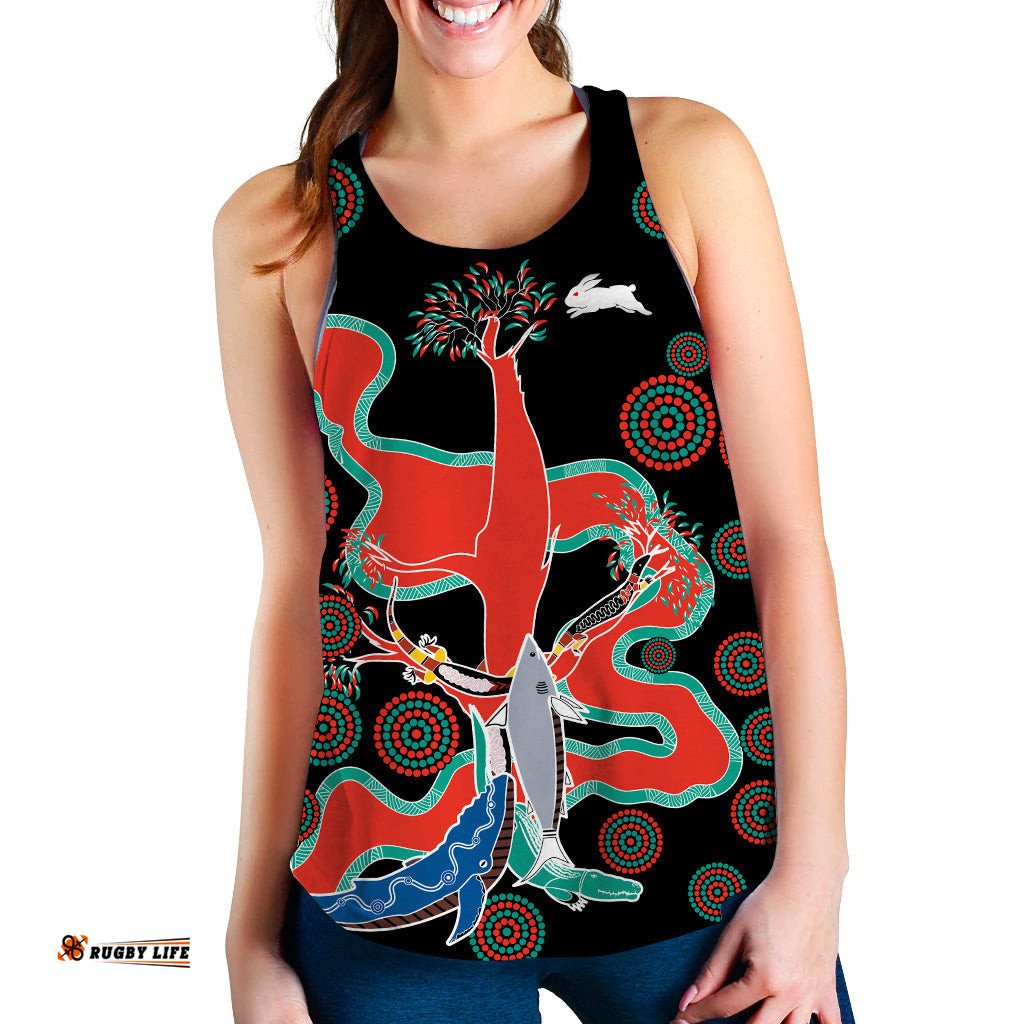 Rabbitohs Women Racerback Tank Go The Bunnies Aboriginal