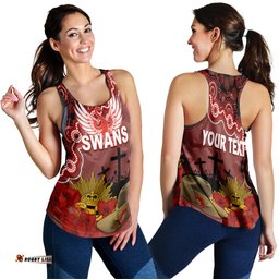 Sydney Swans Football ANZAC 2023 Women Racerback Tank Aboriginal Mix Slouch Hat