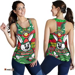 South Sydney Rabbitohs Custom Women Racerback Tank - For Our Elders Home Jersey Tank