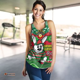 South Sydney Rabbitohs Custom Women Racerback Tank - For Our Elders Home Jersey Tank