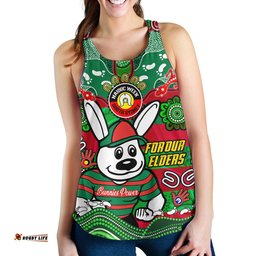 South Sydney Rabbitohs Custom Women Racerback Tank - For Our Elders Home Jersey Tank