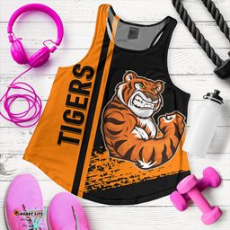 Wests Tigers Women's Racerback Tank - Wests Tigers Mascot Quater Style