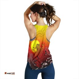 Aboriginal Women's Racerback Tank Indigenous Frog Red