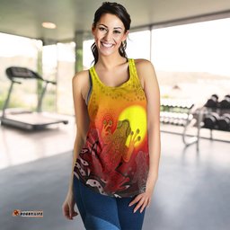 Aboriginal Women's Racerback Tank Indigenous Frog Red